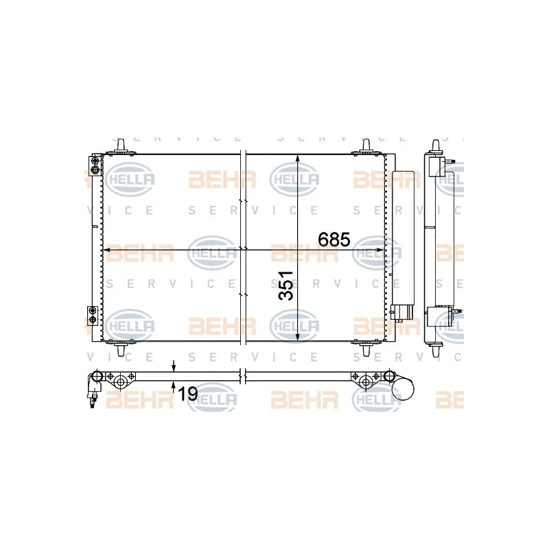 Condenseur, climatisation HELLA 8FC 351 309-411