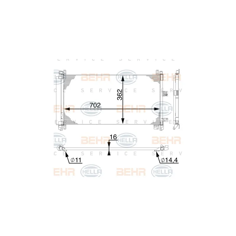 Condenseur, climatisation HELLA 8FC 351 309-574