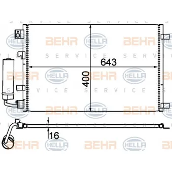 Condenseur, climatisation HELLA 8FC 351 310-121