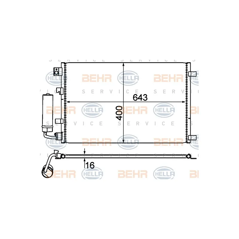 Condenseur, climatisation HELLA 8FC 351 310-121