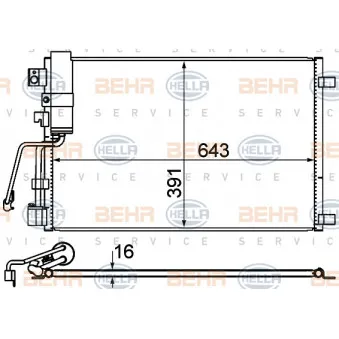 Condenseur, climatisation HELLA 8FC 351 310-141