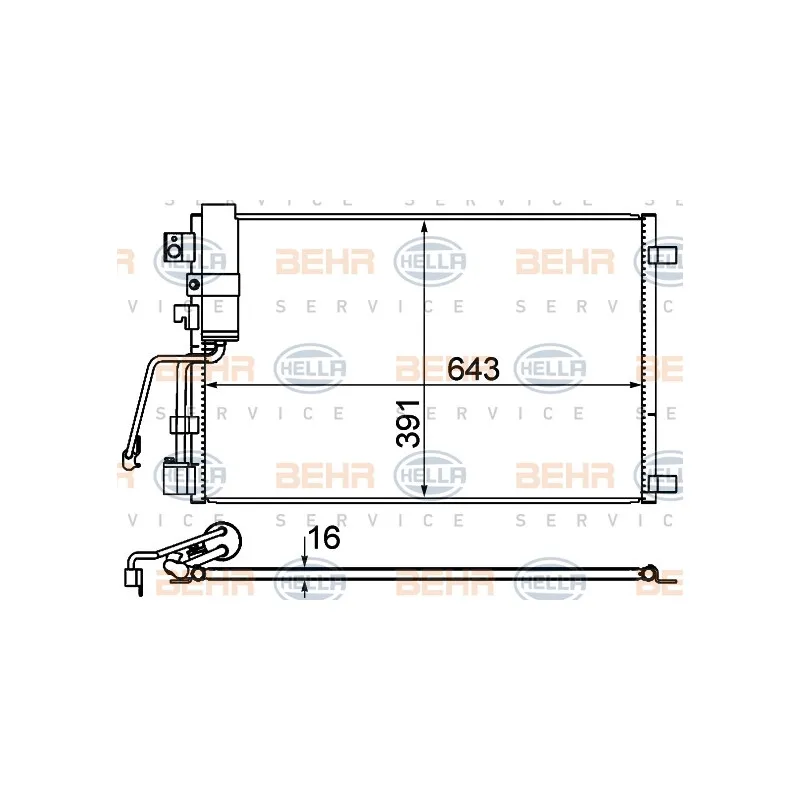 Condenseur, climatisation HELLA 8FC 351 310-141