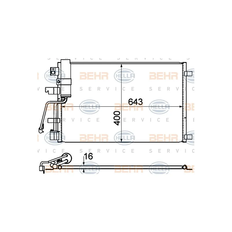 Condenseur, climatisation HELLA 8FC 351 310-221