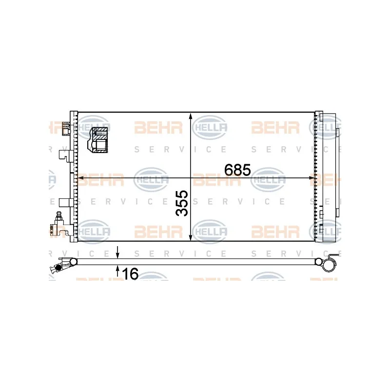 Condenseur, climatisation HELLA 8FC 351 310-544