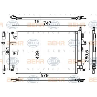 Condenseur, climatisation HELLA 8FC 351 310-601