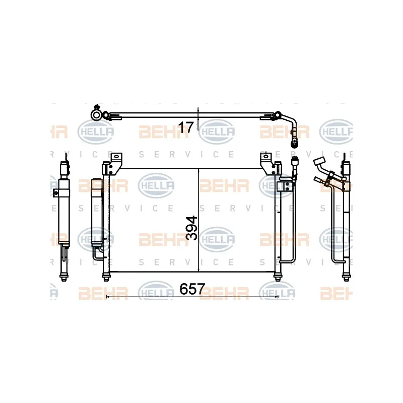 Condenseur, climatisation HELLA 8FC 351 310-701