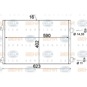 Condenseur, climatisation HELLA 8FC 351 310-791