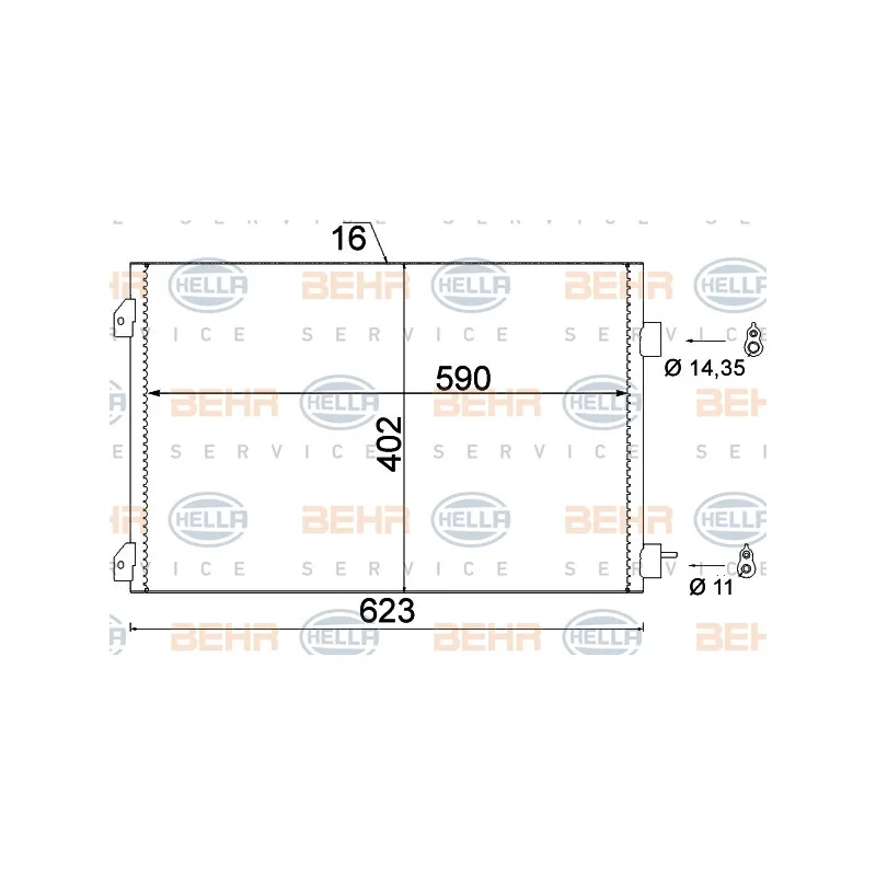 Condenseur, climatisation HELLA 8FC 351 310-791