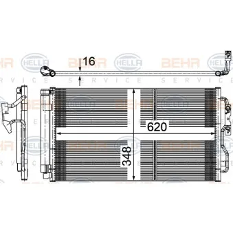 Condenseur, climatisation HELLA 8FC 351 316-584