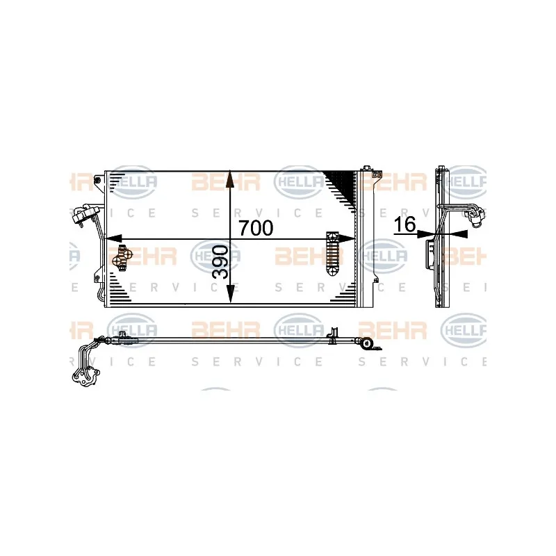 Condenseur, climatisation HELLA 8FC 351 317-464