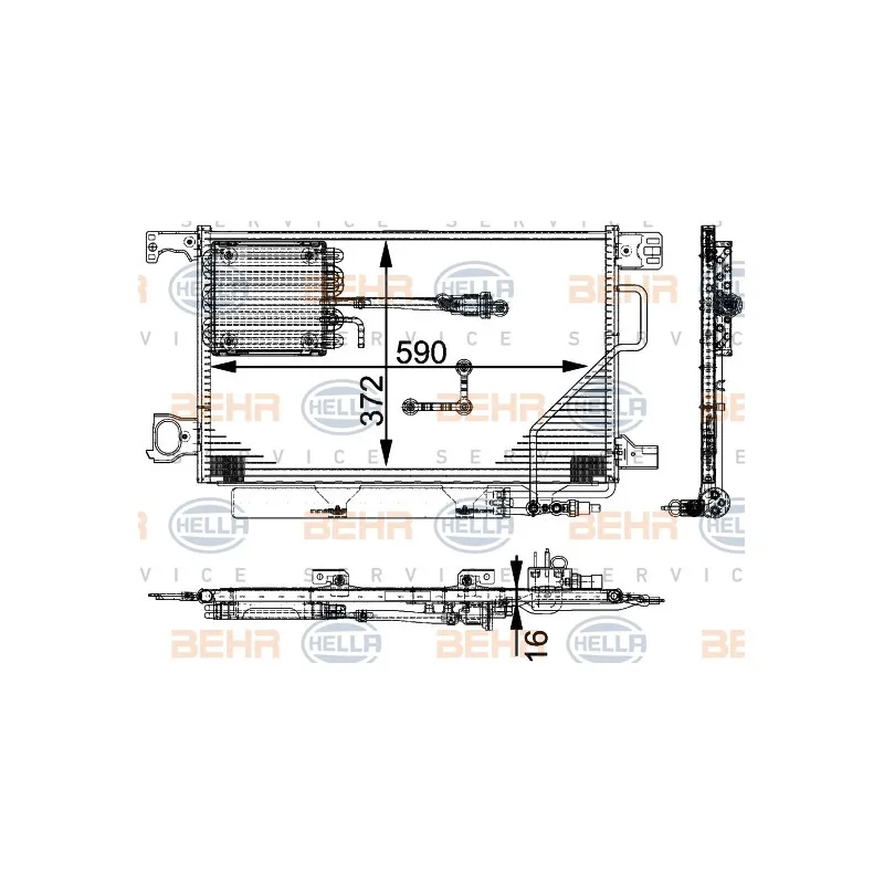 Condenseur, climatisation HELLA 8FC 351 317-491