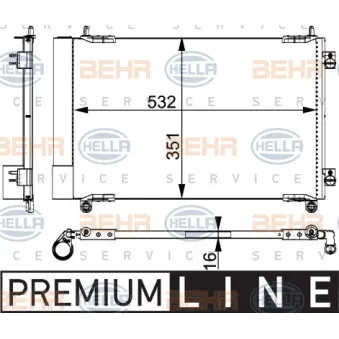 Condenseur, climatisation HELLA 8FC 351 317-521