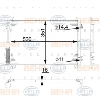 Condenseur, climatisation HELLA 8FC 351 317-524