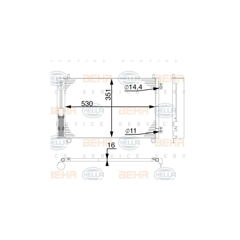 Condenseur, climatisation HELLA 8FC 351 317-524
