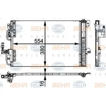 Condenseur, climatisation HELLA 8FC 351 317-534