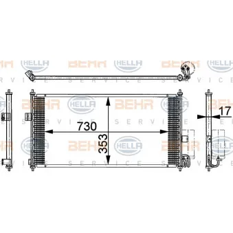 Condenseur, climatisation HELLA 8FC 351 317-751