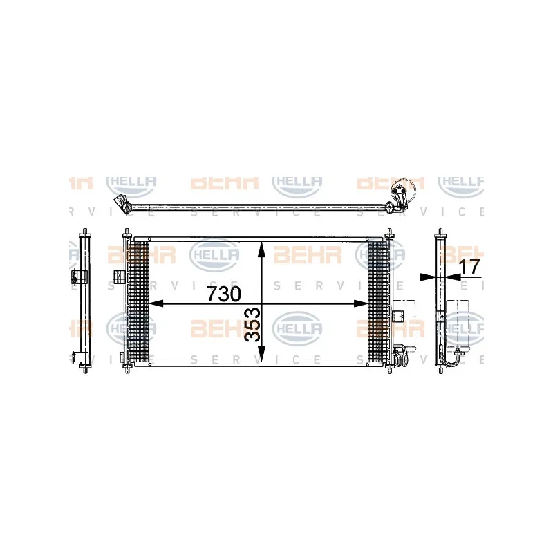 Condenseur, climatisation HELLA 8FC 351 317-751