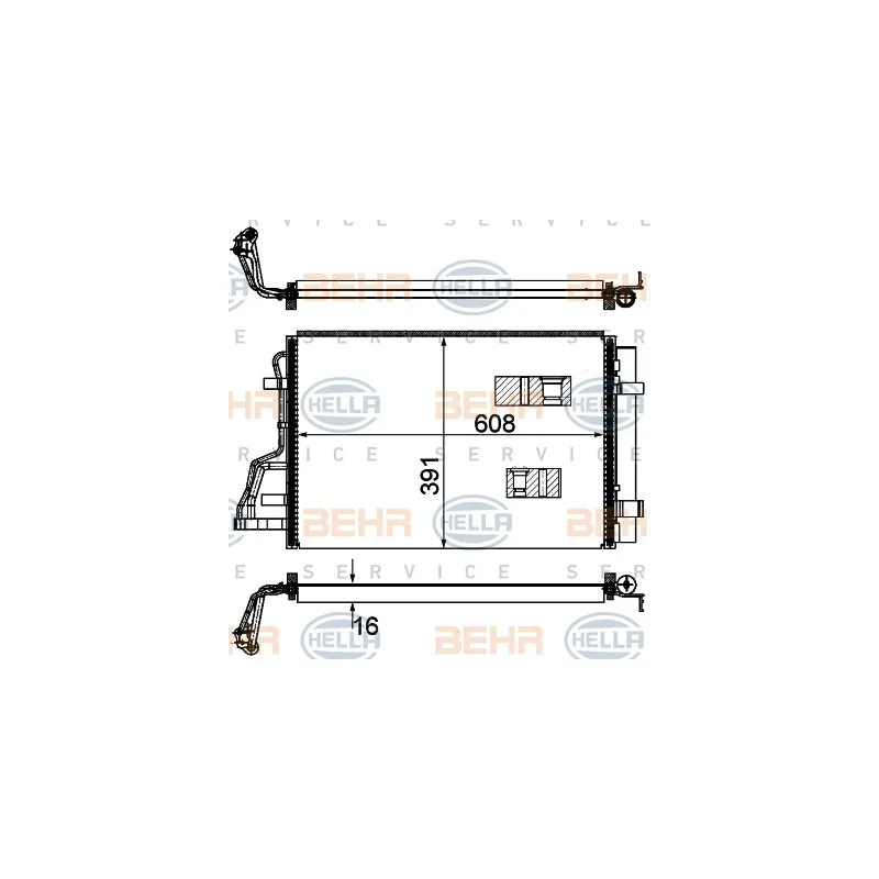 Condenseur, climatisation HELLA 8FC 351 318-444