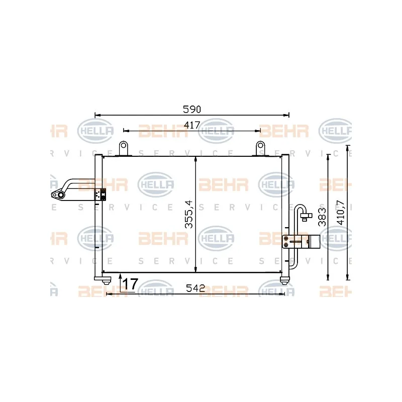 Condenseur, climatisation HELLA 8FC 351 319-181