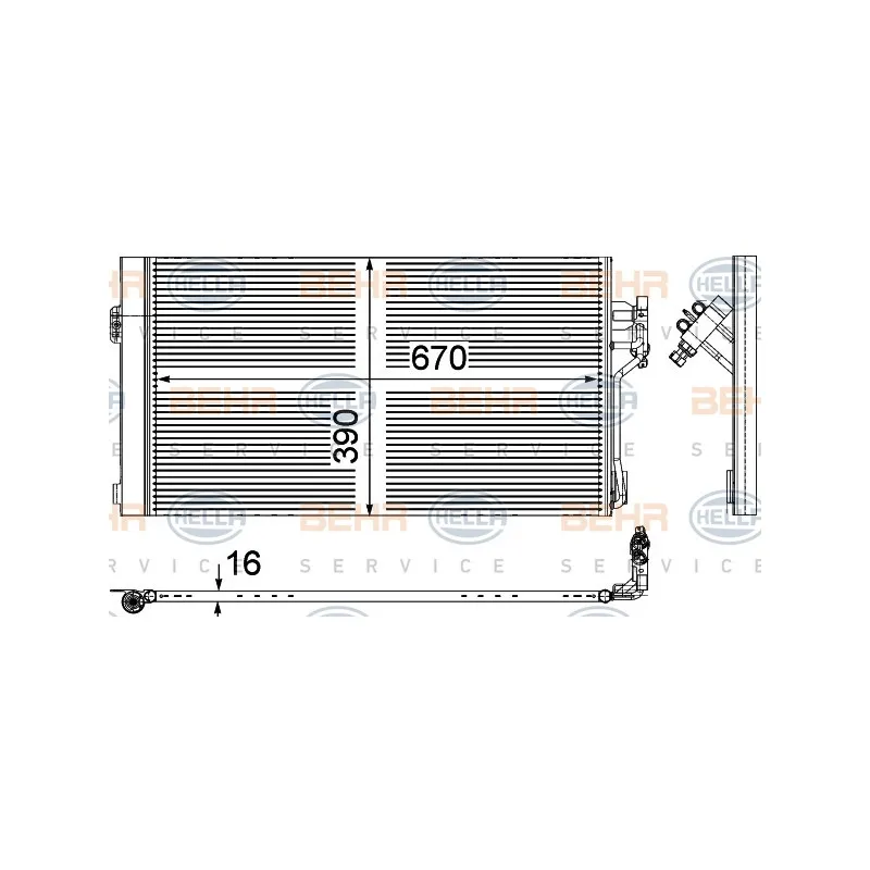 Condenseur, climatisation HELLA 8FC 351 343-004
