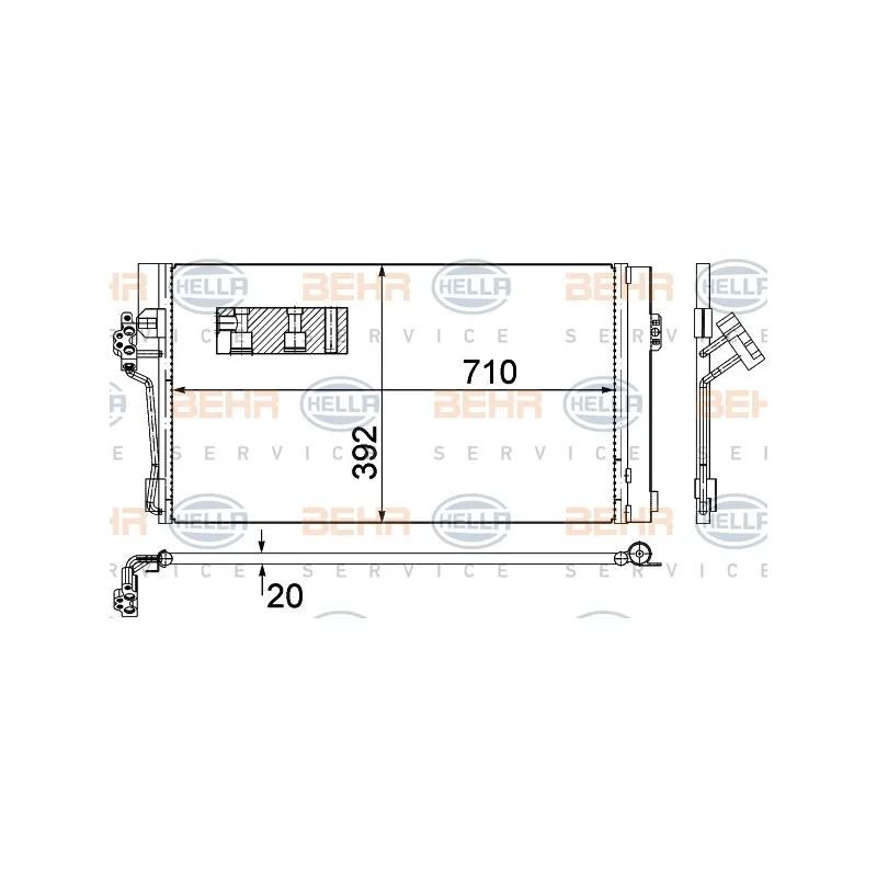 Condenseur, climatisation HELLA 8FC 351 343-014
