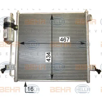 Condenseur, climatisation HELLA 8FC 351 343-581