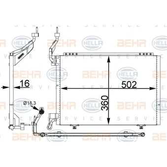 Condenseur, climatisation HELLA 8FC 351 344-221