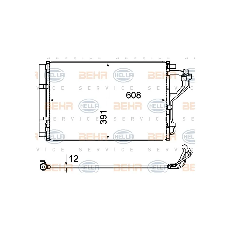 Condenseur, climatisation HELLA 8FC 351 344-624