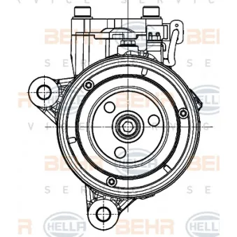 Compresseur, climatisation HELLA 8FK 351 007-241