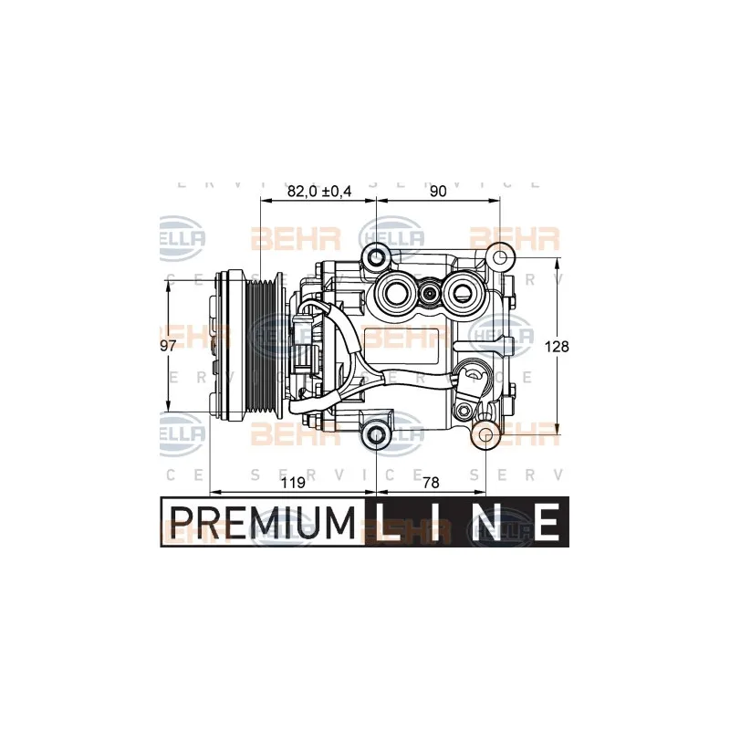 Compresseur, climatisation HELLA 8FK 351 113-311
