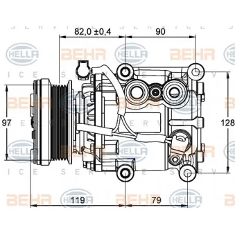 Compresseur, climatisation HELLA 8FK 351 113-371