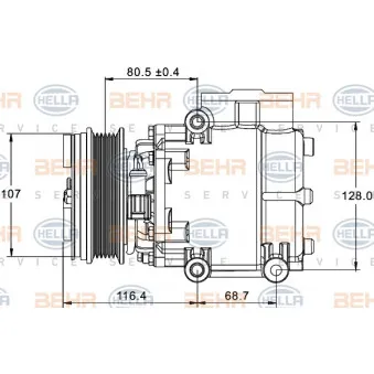 Compresseur, climatisation HELLA 8FK 351 334-101
