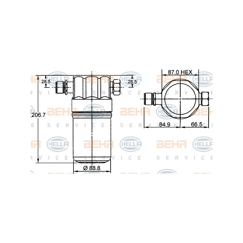 Filtre déshydratant, climatisation HELLA 8FT 351 192-041
