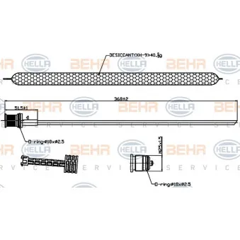 Filtre déshydratant, climatisation HELLA 8FT 351 193-241