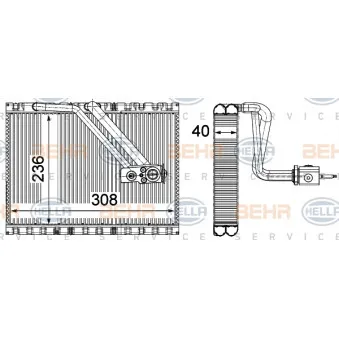 Evaporateur climatisation HELLA 8FV 351 331-541