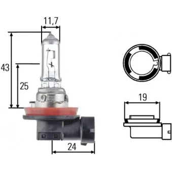 Ampoule, projecteur principal HELLA 8GH 008 358-151