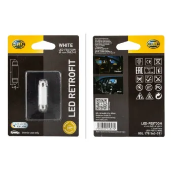 Ampoule, éclaireur de coffre à bagages HELLA 8GL 178 560-571