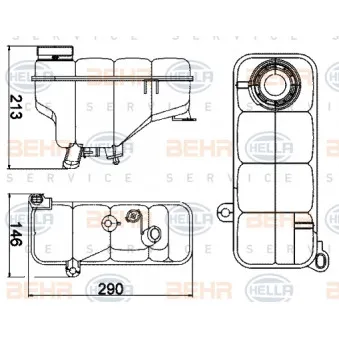 Vase d'expansion, liquide de refroidissement HELLA 8MA 376 702-234