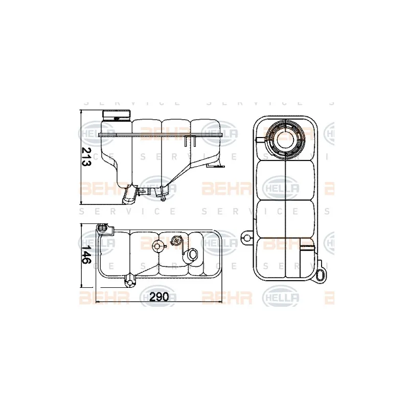 Vase d'expansion, liquide de refroidissement HELLA 8MA 376 702-234