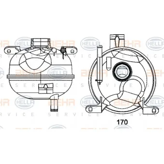 Vase d'expansion, liquide de refroidissement HELLA 8MA 376 702-304