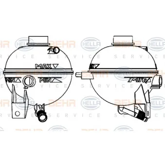 Vase d'expansion, liquide de refroidissement HELLA 8MA 376 702-354
