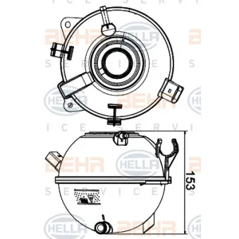 Vase d'expansion, liquide de refroidissement HELLA 8MA 376 702-434
