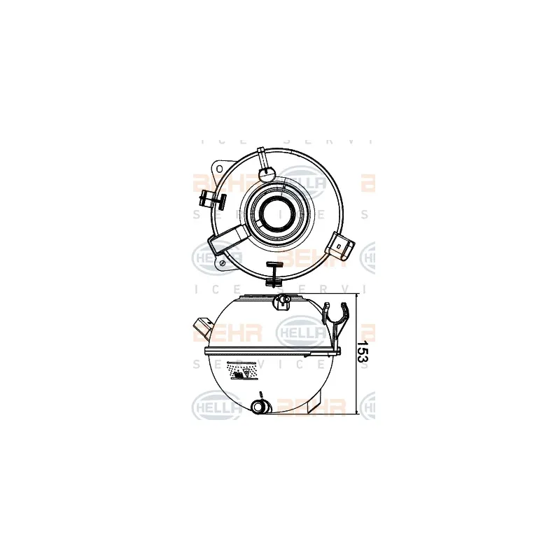 Vase d'expansion, liquide de refroidissement HELLA 8MA 376 702-434