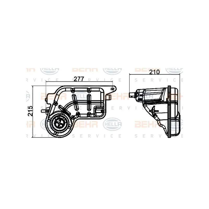 Vase d'expansion, liquide de refroidissement HELLA 8MA 376 702-454