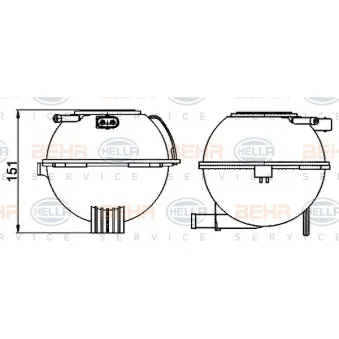 Vase d'expansion, liquide de refroidissement HELLA 8MA 376 702-474