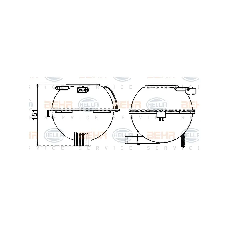 Vase d'expansion, liquide de refroidissement HELLA 8MA 376 702-474