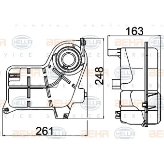 Vase d'expansion, liquide de refroidissement HELLA 8MA 376 702-494