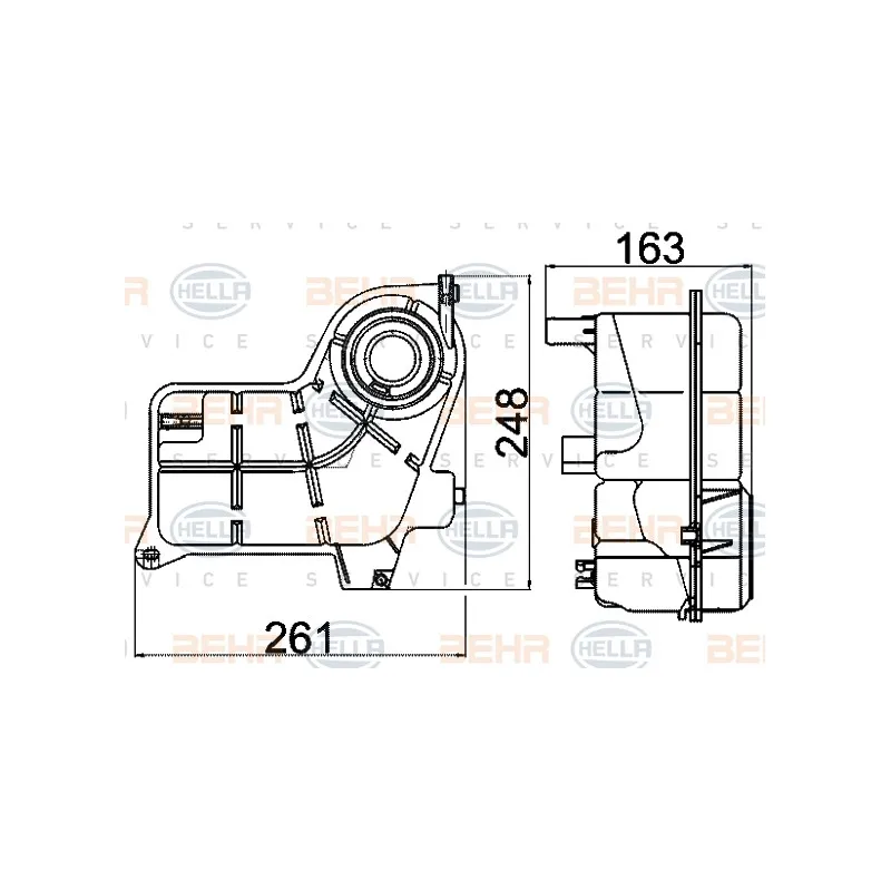 Vase d'expansion, liquide de refroidissement HELLA 8MA 376 702-494