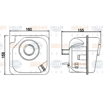 Vase d'expansion, liquide de refroidissement HELLA 8MA 376 702-534