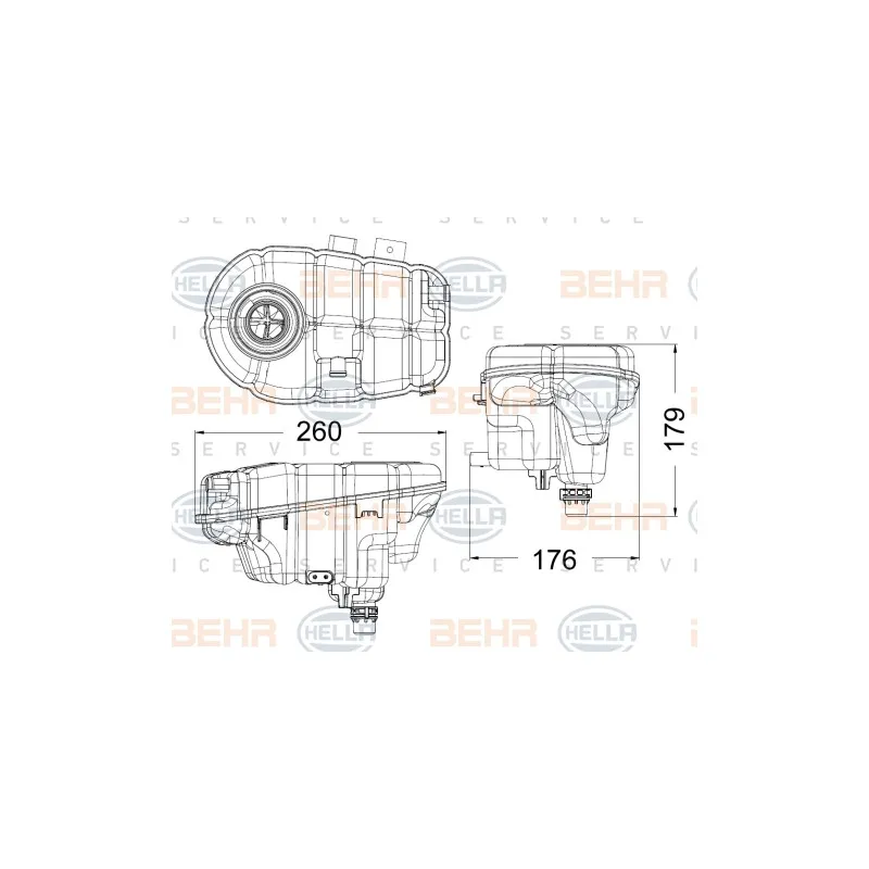 Vase d'expansion, liquide de refroidissement HELLA 8MA 376 730-734